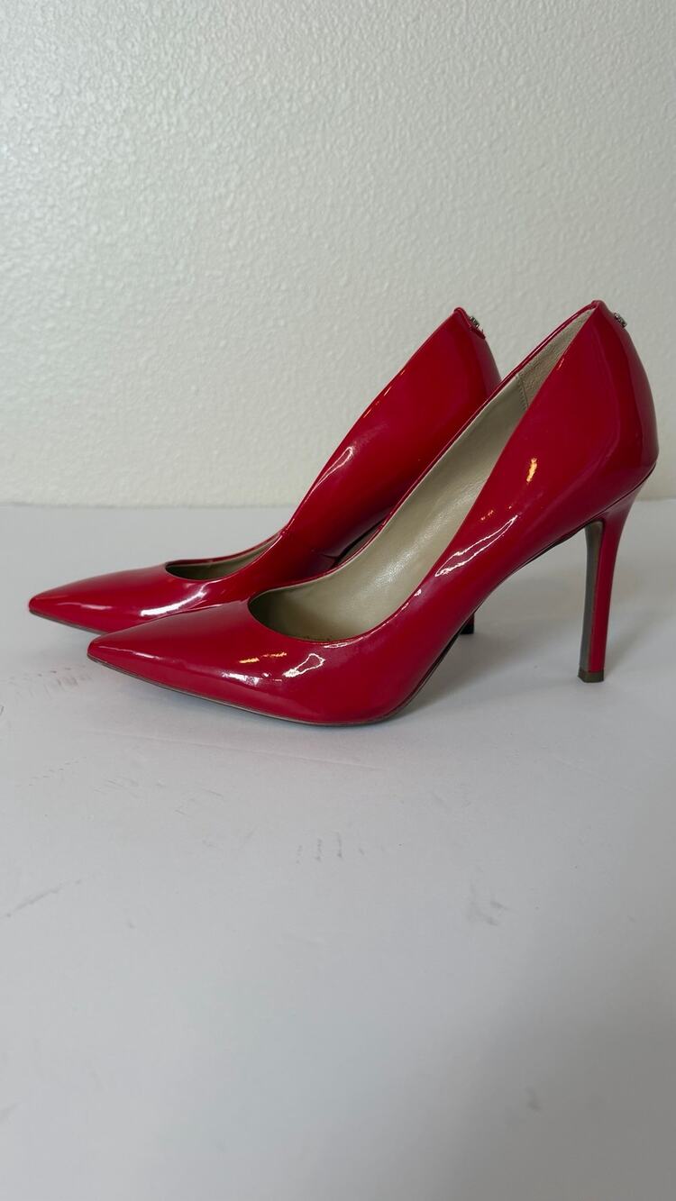 Sam Edelman Hazel Pointed Toe Pumps Ruby Red Patent Leather Size 7